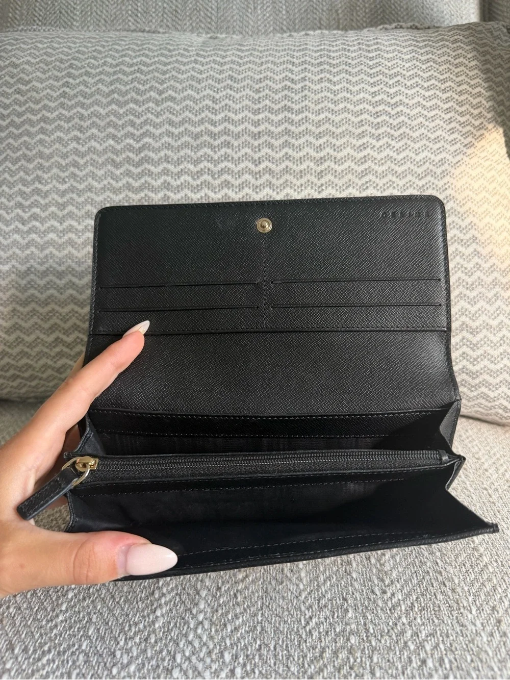 Celine Macadam Triomphe Black PVC & Leather Continental Long Wallet